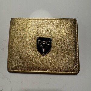 Dolce & Gabbana Bifold Gold Wallet GUC